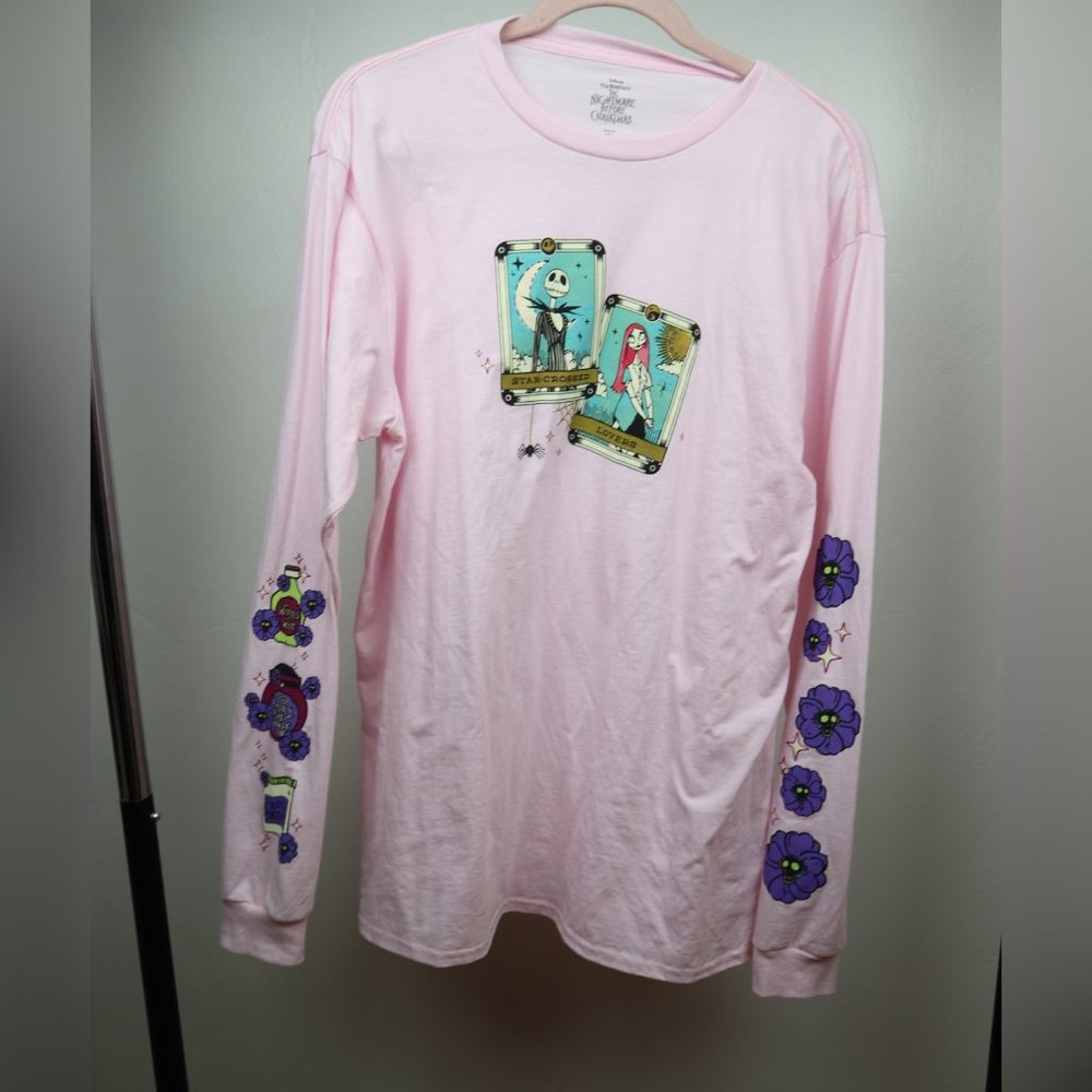 Disney Nightmare Before Christmas Jack & Sally Tarot Long Sleeve Shirt L